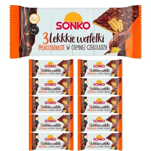 Sonko Lekkkie wafelki pełnoziarniste w ciemnej czekoladzie 36g x11 sztuk - Pieczywo chrupkie - miniaturka - grafika 1