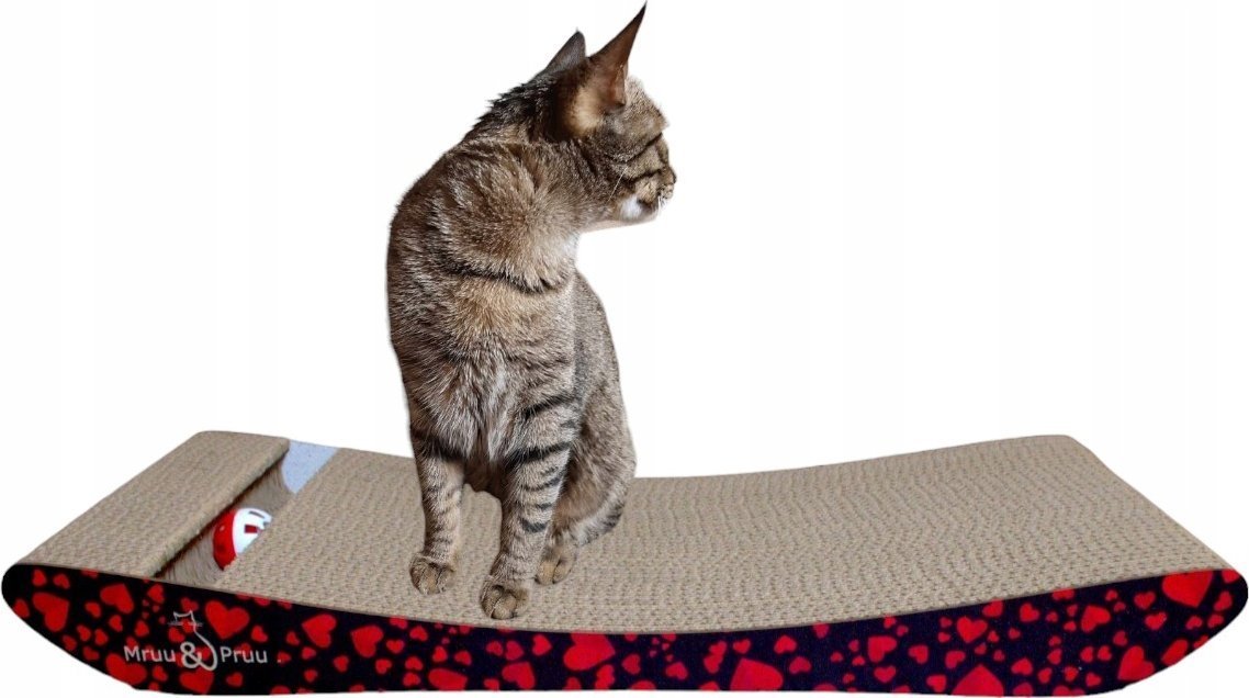 Drapak dla kota czarny w serca NATAN 58x6.6x24 cm MruuPruu