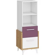 Regały - Regał 45N HEY-12 Hey MebloCross Dąb Artisan / Biały Mat / Żółty - miniaturka - grafika 1