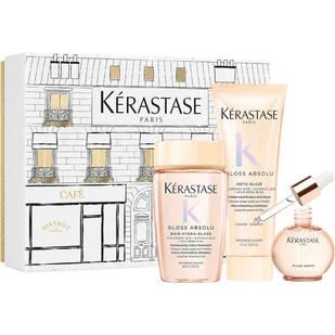 Kérastase zestaw Gloss Absolu z olejkiem: Szampon + Odżywka + Olejek - Zestawy kosmetyków damskich - miniaturka - grafika 1