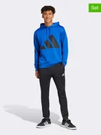 Bluzy męskie - adidas 2-częściowy strój sportowy w kolorze niebieskim - miniaturka - grafika 1