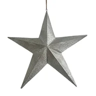 Ozdoby bożonarodzeniowe - Gwiazda Dekoracja Świąteczna Srebrna Gwiazda Z Metalu - miniaturka - grafika 1