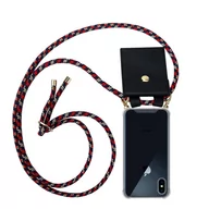 Etui i futerały do telefonów - Łańcuszek Pokrowiec Do Apple iPhone X / XS w CZERWONO NIEBIESKO ŻÓŁTY Etui Obudowa Case Cover Ochronny Cadorabo - miniaturka - grafika 1