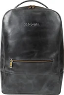 Torby na laptopy - NEGOTIA Alpha - Skórzany plecak wodoodporny - Plecak biznesowy 16" z przegrodą na laptopa dla kobiet i mężczyzn - Plecak ze skóry Nappa - Czarny - miniaturka - grafika 1