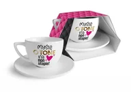 Filiżanki - Filiżanka ze spodkiem 400 ml na Walentynki Myślę - miniaturka - grafika 1