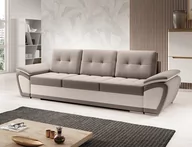 Narożniki - Duża pikowana sofa kanapa Enzo z funkcją spania beżowa na sprężynach. - miniaturka - grafika 1