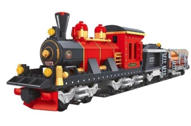 KLOCKI KONSTRUKCYJNE POCIĄG PAROWY VINTAGE 412 ELEMENTÓW ZESTAW PREZENT