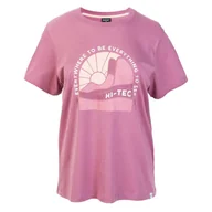 Koszulki i topy damskie - Damska Koszulka z krótkim rękawem HI-TEC LADY ELINA M000225080 – Bordowy - miniaturka - grafika 1