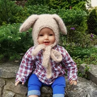 Czapki dla dzieci - Czapka Beżowy Piesek alpaka/merynos - miniaturka - grafika 1