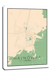 Hajnówka mapa kolorowa - obraz na płótnie Wymiar do wyboru: 40x50 cm - Obrazy i zdjęcia na płótnie - miniaturka - grafika 1