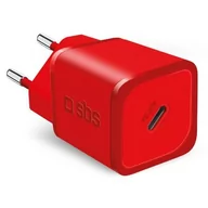 Ładowarki do telefonów - Ładowarka sieciowa SBS GaN 20W USB-C Czerwony TETRGAN1C20R - miniaturka - grafika 1