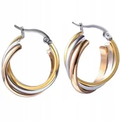 Kolczyki - ZŁOTE KOLCZYKI KOŁA KÓŁKA STAL CHIRURGICZNA SZLACHETNA ANTYALERGICZNA 316L - miniaturka - grafika 1