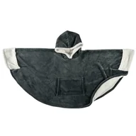 Koce - Pled ponczo szare z kapturem i kieszenią - miniaturka - grafika 1