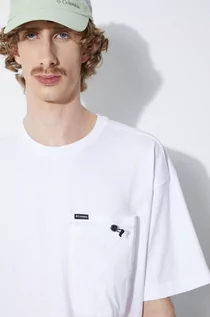 Koszulki męskie - Columbia t-shirt bawełniany Landroamer męski kolor biały gładki 2076021 - grafika 1