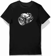 Koszulki męskie - Koszulka męska czarna z Motywem Turbosprężarki i Srebrnej Ramy 3XL - miniaturka - grafika 1