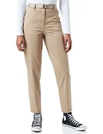 Spodnie damskie - Tommy Hilfiger Cotton Sateen Tapered Chino Spodnie damskie, beżowy, 40W - miniaturka - grafika 1
