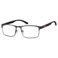 Okulary korekcyjne, oprawki, szkła - Męskie elastyczne oprawki korekcyjne okulary zerówki 990A czarne - miniaturka - grafika 1