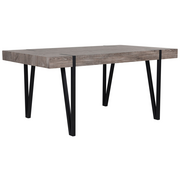 Stoły - Beliani Stół do jadalni 150 x 90 cm ciemne drewno z czarnym ADENA - miniaturka - grafika 1