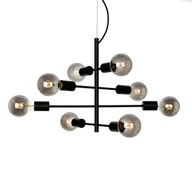 Lampy sufitowe - Italux Czarna Lampa Wisząca Portel PND-02431-8-BL - miniaturka - grafika 1