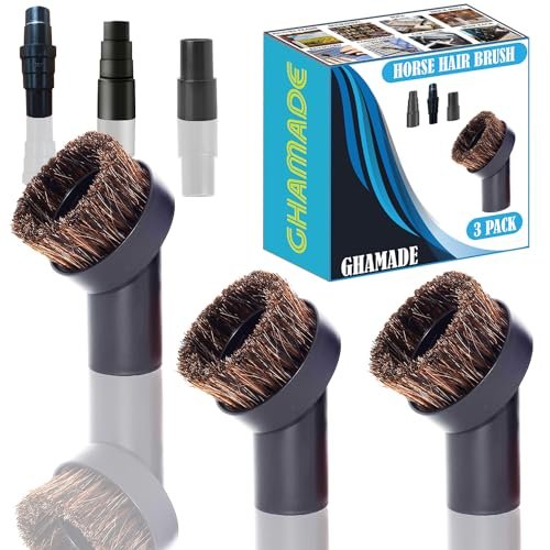 3-pak okrągłej szczotki próżniowej z włosia końskiego z miękkim włosiem plus adapter węża próżniowego 1 3/4 cala do 1 1/4 cala akcesoria do odkurzacza 32 mm i konwerter 35 mm na 32 mm