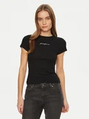 Koszulki i topy damskie - Guess Jeans T-Shirt W5RI57 KA0H1 Czarny Slim Fit - miniaturka - grafika 1