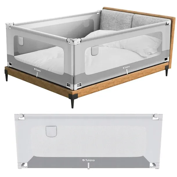 Barierka ochronna na łóżko 180cm Cover 48 White-Grey Zabezpieczenie dziecka