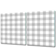 Deski do krojenia - Nowoczesna Deska Kuchenna - 2x 40x52 cm - Szara kratka - miniaturka - grafika 1