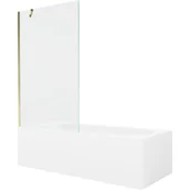 Wanny - Mexen Vega wanna prostokątna 180 x 80 cm z obudową i parawanem 1-skrzydłowym 100 cm, transparent, złoty - miniaturka - grafika 1