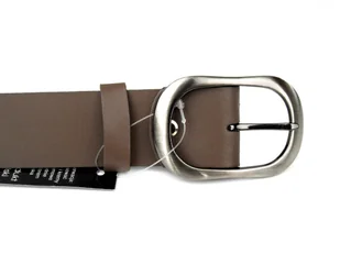 Pasek Damski Skórzany Gładki COMPLEX (PL) 40 mm CIEMNY BEŻOWY Szeroki - Paski - miniaturka - grafika 7