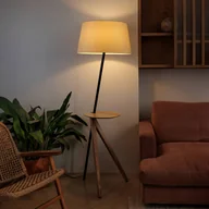Lampy stojące - FARO BARCELONA Lampa podłogowa Treewood, popiel/beż, tkanina/drewno, wysokość 175 cm - miniaturka - grafika 1