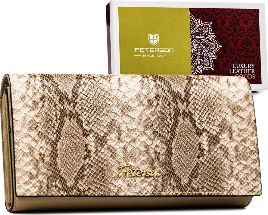 Peterson Duży Portfel Damski Z Podwójną Sekcją Na Bilon