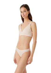 Emporio Armani Damskie figi Brazylijskie All Over z siateczkowym logo, nude, L - Majtki damskie - miniaturka - grafika 1