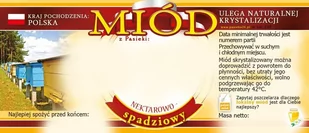 Paczka etykiet na miód nektarowo-spadziowy (100szt) - wzór E56 - Pozostałe akcesoria kuchenne - miniaturka - grafika 1