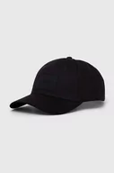 Czapki męskie - Calvin Klein czapka z daszkiem bawełniana kolor czarny z aplikacją - miniaturka - grafika 1