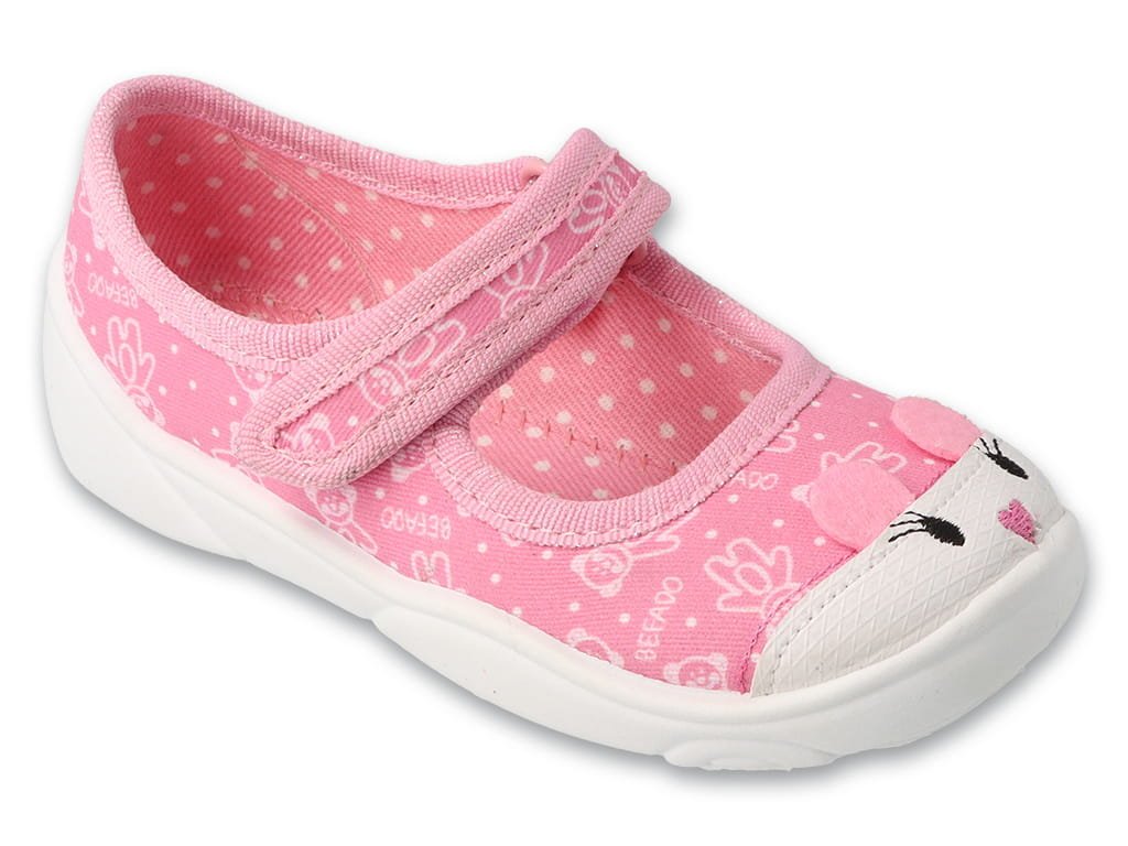 Kapcie baleriny Befado 209P041 dziewczęce różowe do przedszkola na rzepy-21