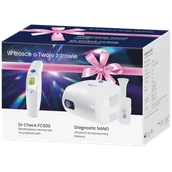 Inhalatory i akcesoria - Zestaw Diagnostic, Nano, inhalator kompresorowy + Dr Check FC500, termometr bezdotykowy na podczerwień - miniaturka - grafika 1