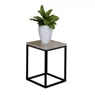 Kwietniki - Metalowy stojak na kwiaty w stylu loft czarny + dąb sonoma - Omono 4X - miniaturka - grafika 1