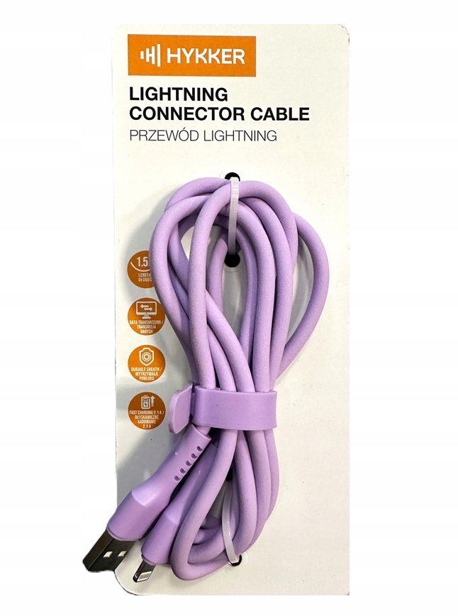 Kabel Hykker USB - Apple Lightning 1,5 m fioletowy S952