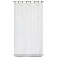 Firany - Firana na przelotkach 140 x 240 cm jednokolorowa biała poziome pasy - miniaturka - grafika 1