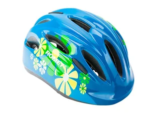 Kask Dzieciecy Rowerowy Wt-024 Niebieski W Kwiaty M (54-57) - Kaski rowerowe - miniaturka - grafika 1