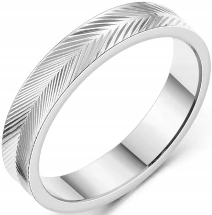 Elegancki Srebrny Pierścionek ze Stali Szlachetnej