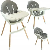 Krzesełka do karmienia - MERKAN Krzesełko Drewniane Fotelik Do Karmienia Z Blatem 3w1 Dla Dziecka - miniaturka - grafika 1