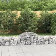 Ogrodzenia - vidaXL Kosze gabionowe, 5 szt, 200x50x40/60 cm, galwanizowane żelazo - miniaturka - grafika 1
