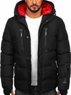 Kurtki męskie - Czarna pikowana kurtka męska zimowa Denley 5M771 - miniaturka - grafika 1