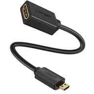 Adaptery i przejściówki - Ugreen Ugreen kabel przewód przejściówka adapter HDMI - micro HDMI 19 pin 20cm czarny (20134) 20134-ugreen - miniaturka - grafika 1