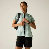 Koszule damskie - Regatta Koszula damska z krótkim rękawem Mindano VIII Zielony, Cotton, Rozmiar: 52 - miniaturka - grafika 1
