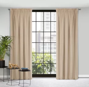 Euro Firany Zasłona Pierre Cardini Taśma 140 x 300 Cappuccino 1219532 - Zasłony - miniaturka - grafika 1