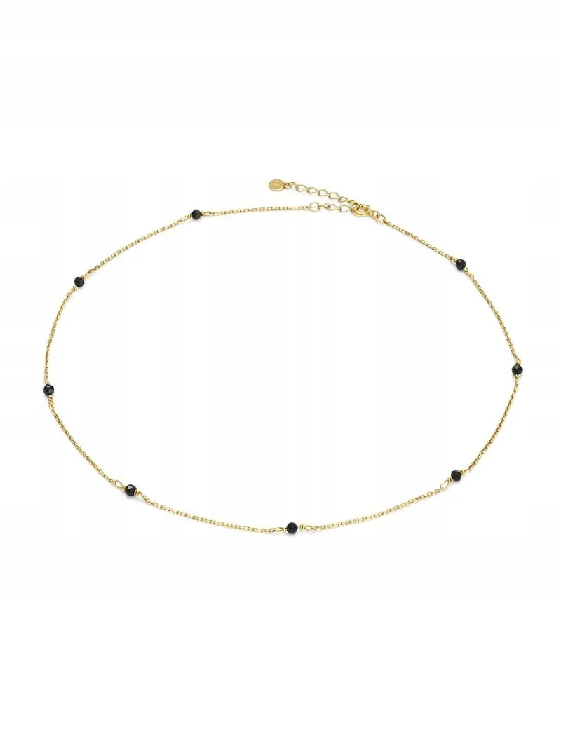 Złoty Naszyjnik Choker Turmalin 925