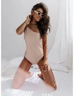 Stroje kąpielowe - Jednoczęściowy strój kąpielowy na jedno ramię - CARMEN - beżowy - miniaturka - grafika 1