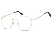 Okulary korekcyjne, oprawki, szkła - Lenonki okrągłe Okulary oprawki optyczne 915B złote - miniaturka - grafika 1
